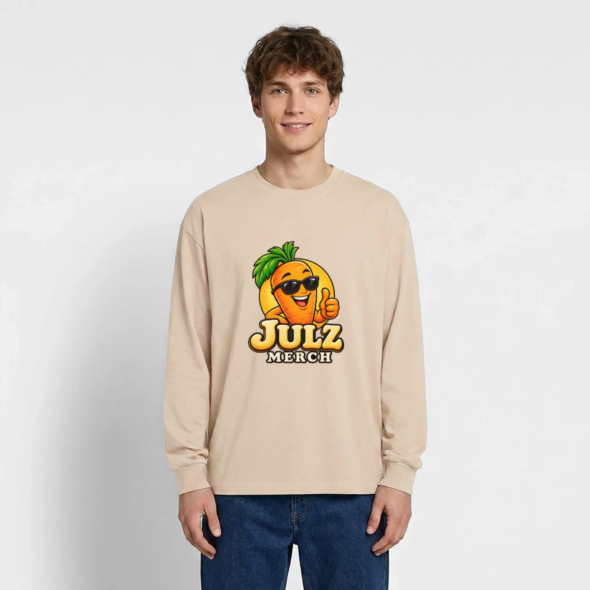 Oversized long-sleeved shirt featuring Julz Merch – Cool Carrot