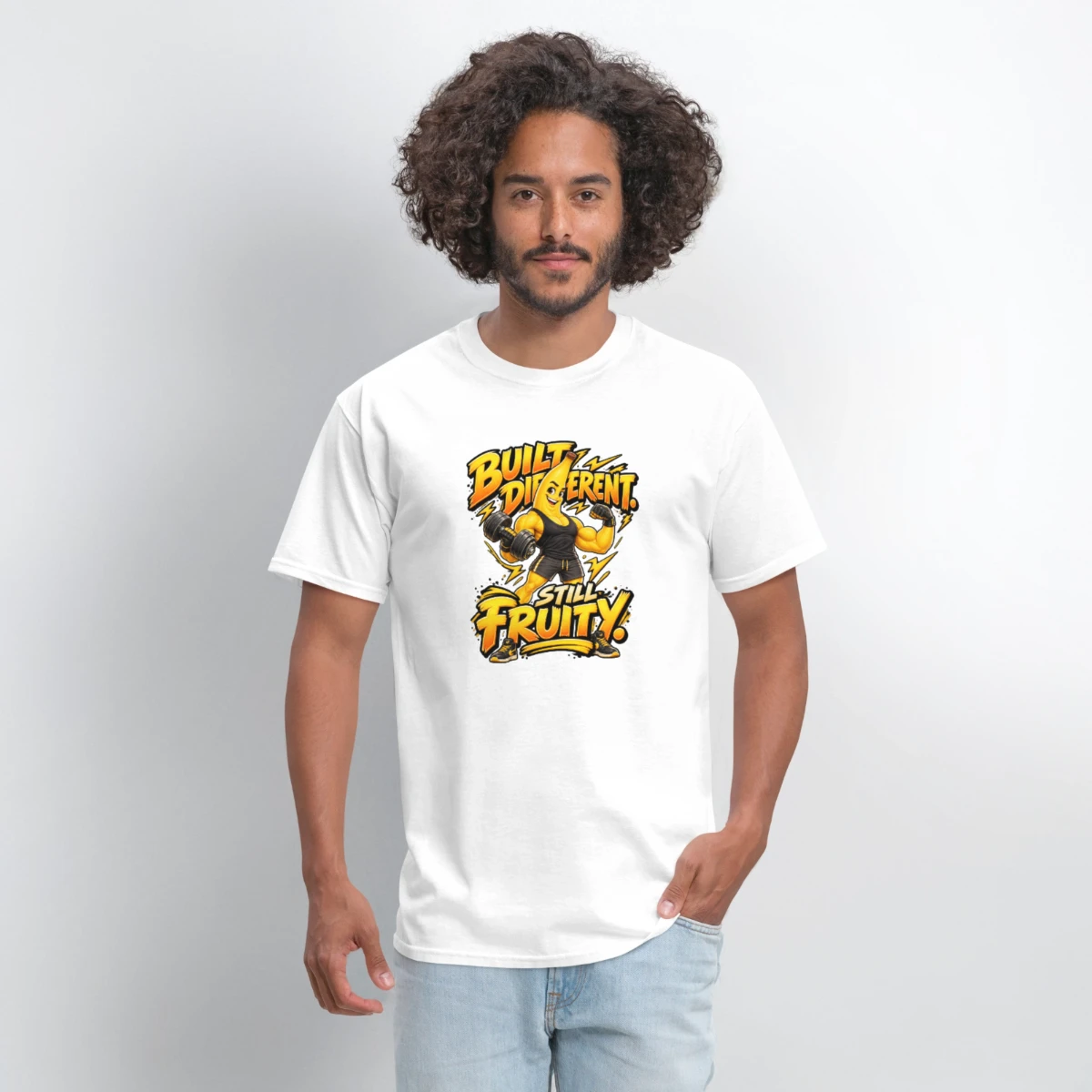 Men's T-Shirt featuring Built Different Still Fruity – Gym Banana