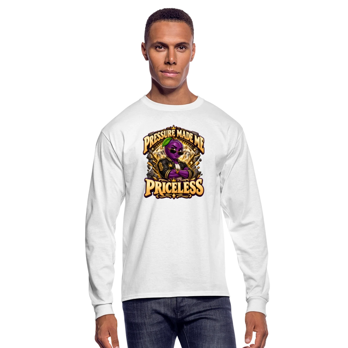 Men's Pullover featuring Pressure Made Me Priceless – Motivational Plum