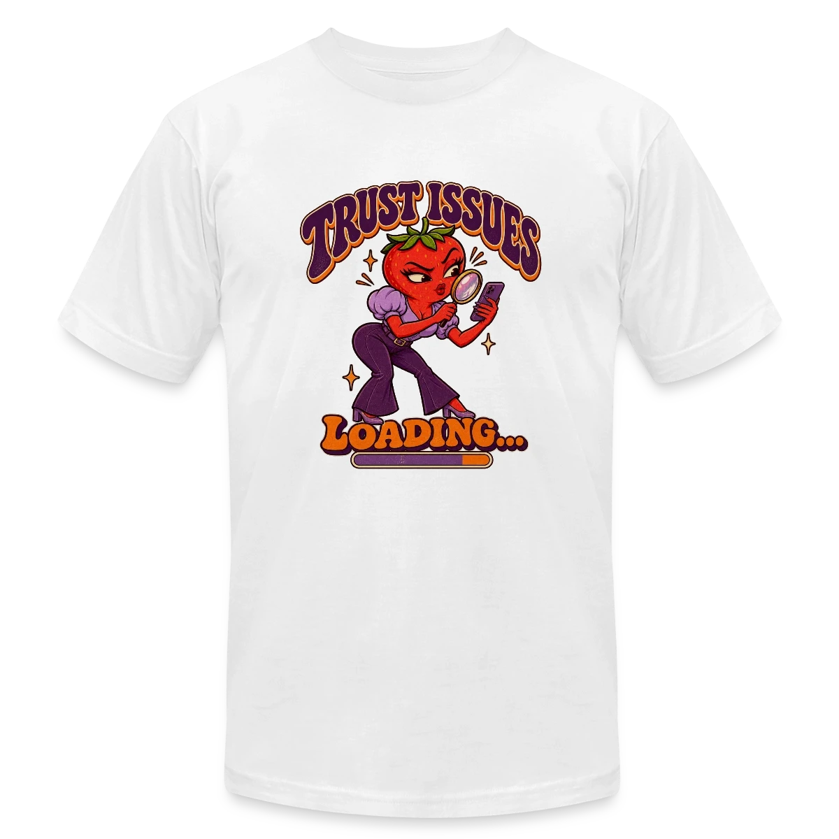 Unisex Jersey T-Shirt by Bella + Canvas featuring Trust Issues Loading – Funny Strawberry Retro Design